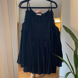 Black Cold Shoulder Mini Dress